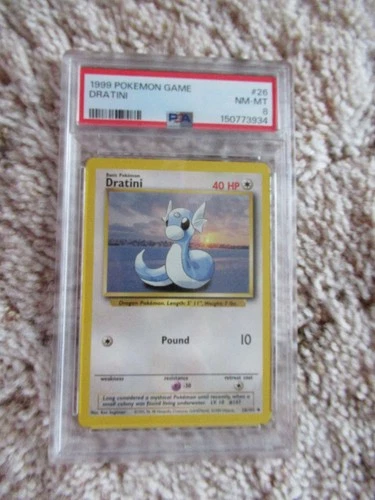 1999 POKEMON GAME UNLIMITED #26 DRATINI PSA 8