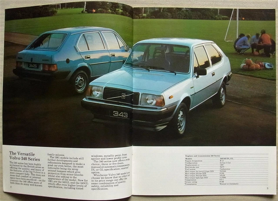 VOLVO RANGE 1981 Sales Brochure #8585-81 343 345 344 345 264 265 DL GL GLE GLT - Image 2 of 4