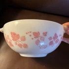 Vintage Pyrex 443 Cinderella Mixing Bowl 2.5 Qt Gooseberry White Pink
