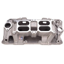 Edelbrock 7525 Performer Rpm Air-gap Dual-quad Intake Manifold For Sb Chevy