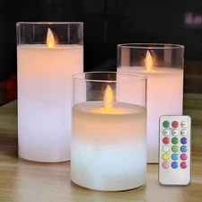 Multicolor Realistic LED Flickering Flameless Candles Color Change,Battery Op...
