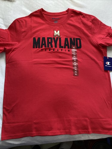 NWT Men XL Champion University of Maryland Terrapins T-Shirt Embroidered Sewn On