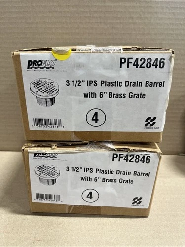 Proflo 3.5” IPS Drain Barrel With 6" Brass Grate PF42846 - Picture 4 of 4