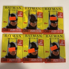 Batman Returns Trading Cards 1991 Topps DC Comics Wax Packs - Lot of 6 Packs