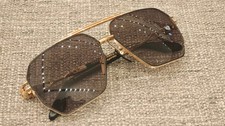 Chrome Hearts Brown Lens Sunglasses with 22k Gold Frame 6113-145