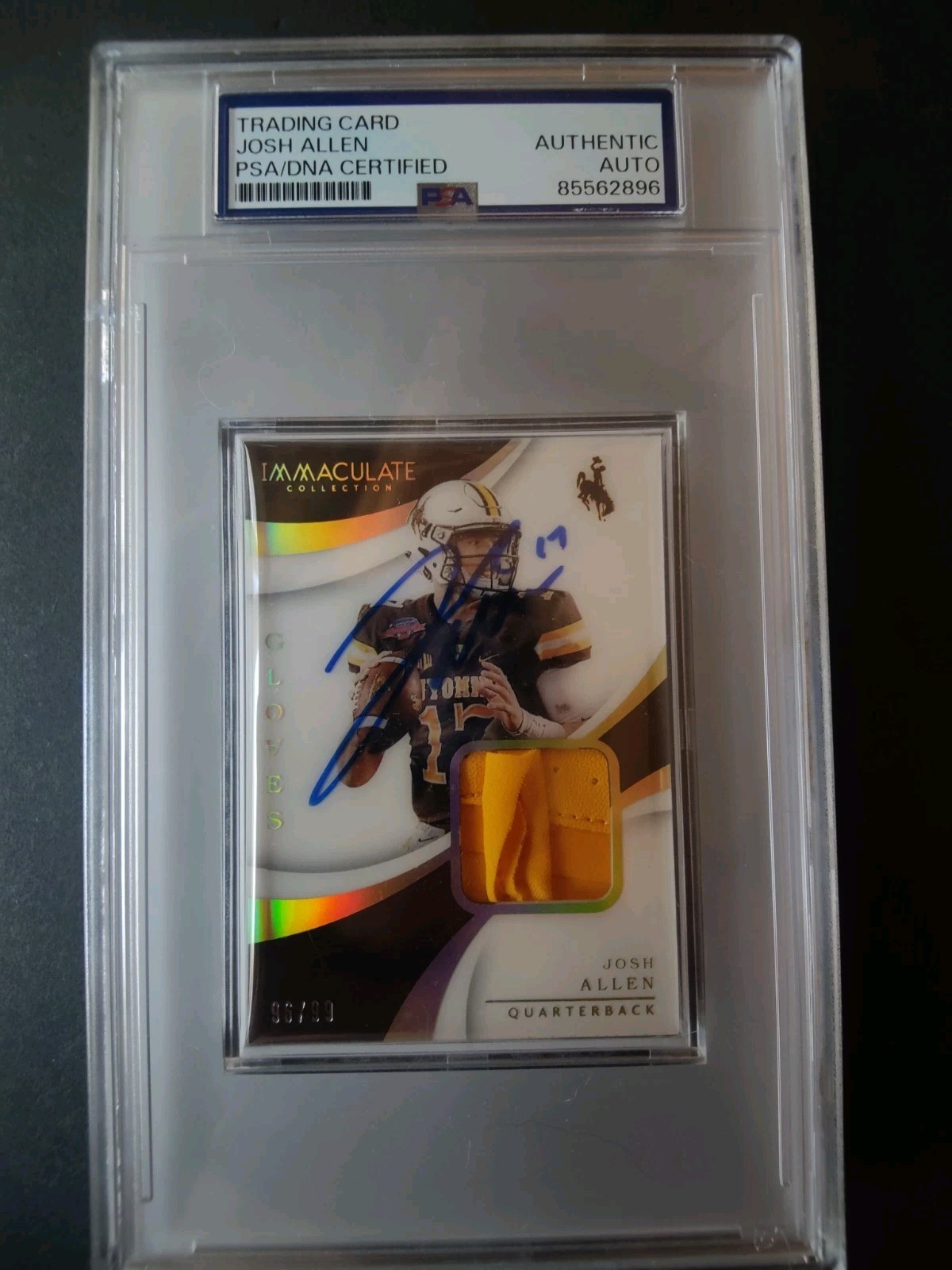 Josh Allen Autographed Signed 2018 Immaculate Collection Player Worn Glove /99 PSA 1/1 