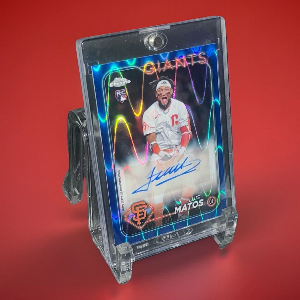 2024 Topps Chrome Update-Luis Matos AUTO-Blue RayWave Refractor #/150 RC-🧲 Case - Image 4 of 4