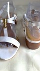 Talbots White Leather  T-Strap Block Heel Sandals Slingbacks sz 8.5 — photo 4
