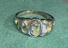 Nevada Silver Mine NV Sterling 925 Abalone Ring Size 11 Vintage