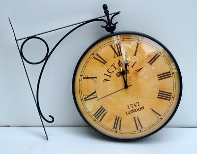 Haus Garten Vintage Industrial Doppelseitige Uhr Victoria Bahnhofsuhr