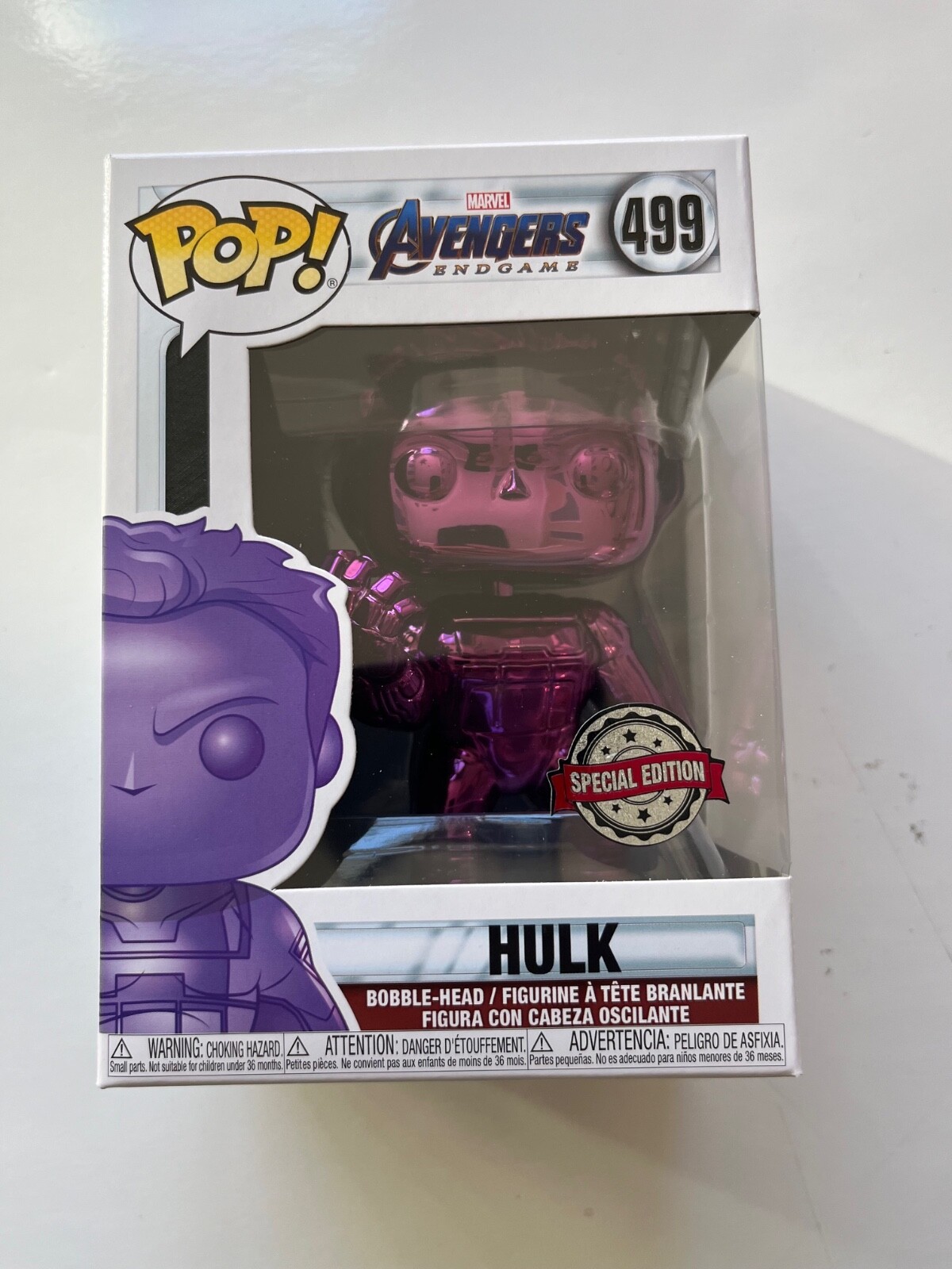 Funko POP! Marvel Avengers Endgame Purple Chrome Hulk 499 New Factory Sealed OOP