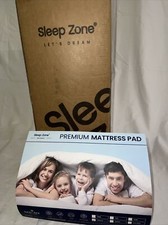 SLEEP ZONE Premium Mattress Pad Cover White Twin XL Size NEW
