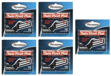 Personna Twin Pivot Plus Cartridges with Lube Strip for Atra & Trac II, 50 Count