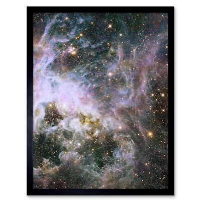 Hubble Space Telescope Probes Tarantula Nebula Deep View Framed Wall Art 12x16