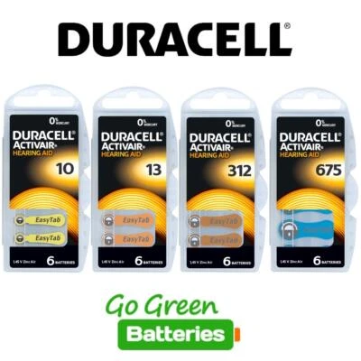 Duracell Activair Hearing Aid Batteries Size 10 13 312 675 1.45v Zinc Air