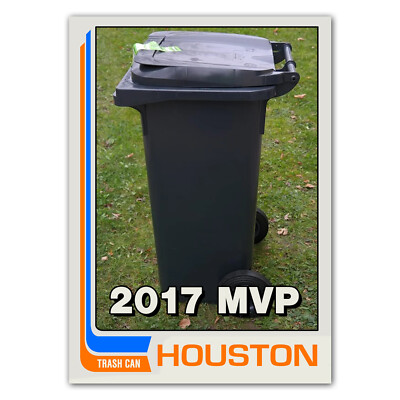 Funny Novelty Art Baseball Card Houston Astros Trash Can Cheating Scandal