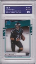 JALEN HURTS ROOKIE CARD 2020 Donruss Clearly RATED GEM MINT 10 Eagle Football RC