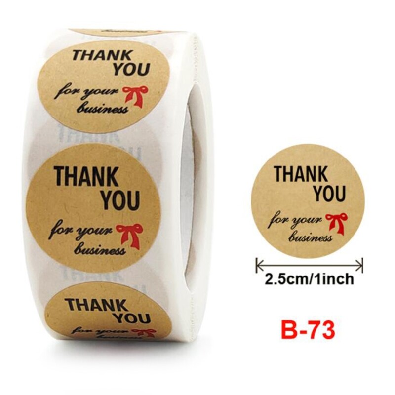 500 Custom Thank You Stickers for Packaging Bottles Jars Envelopes Labels