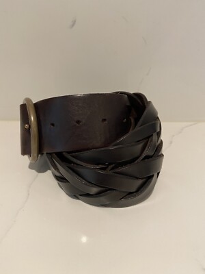 Theory vintage brown authentic leather chic braided belt size S/P Theory | Accessories | Theory Brown Braided Leather Belt  main image 2
