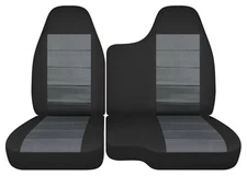 Front Truck Seat Cover Blk-charcoal Fits 2004-2012 Chevy Colorado 60-40seat
