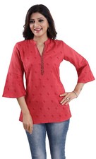 Thread Work Polyester Kurti for Women Indian Kurti Tunic Kurta Shirt Dress MM319