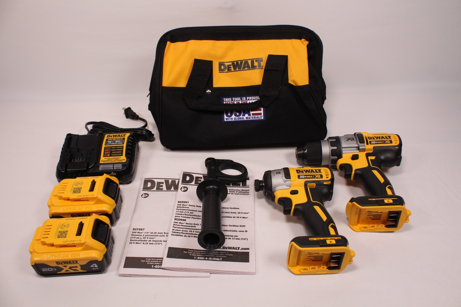 DEWALT 20V MAX XR Brushless Impact Driver and Hammer Drill Combo Kit Read Descri eBay
