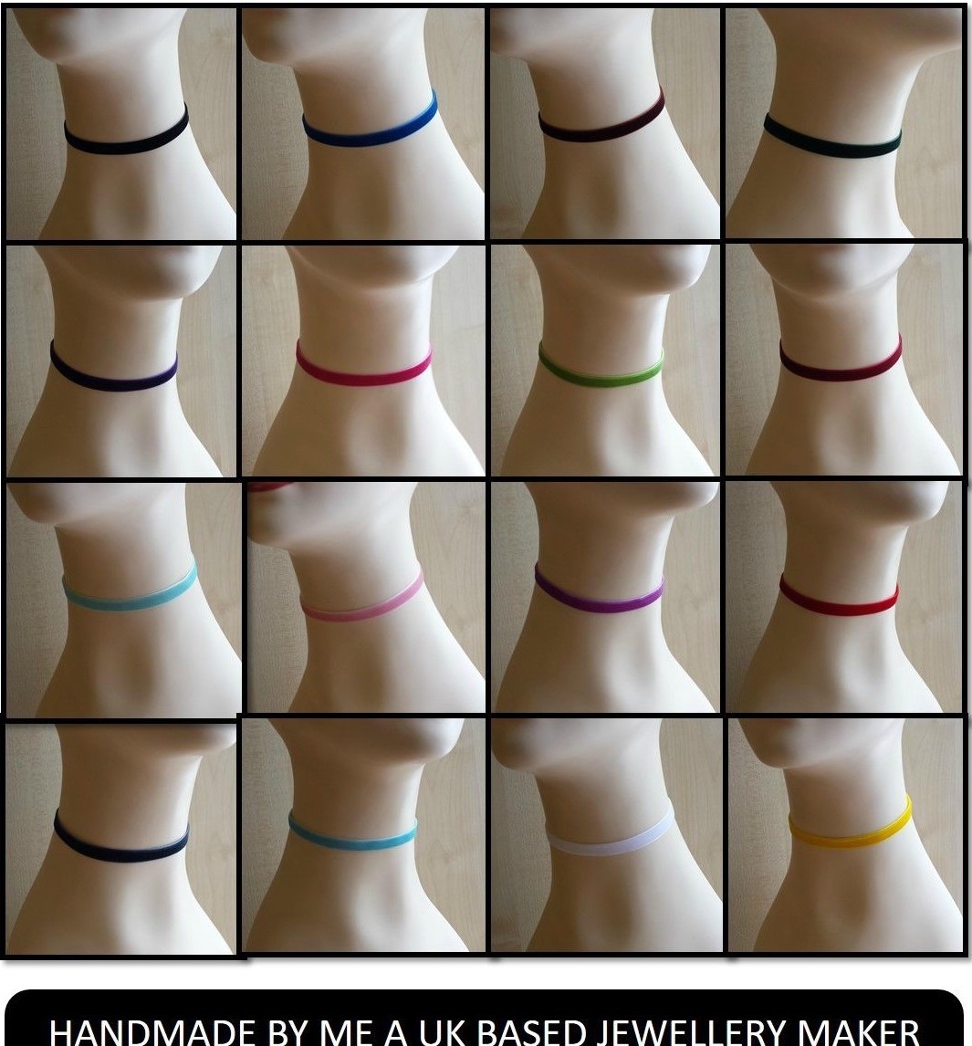 Handmade Velvet Choker Necklace Band 10mm 33 Colours Stainless Steel  Findings