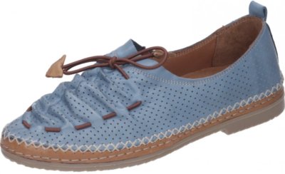 Manitu Damen Mokassins Blau Schuhe Leder 840790-51