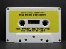 MINI WORD PROCESSOR, Atari 400/800, Cassette, Educational Software's, 1981