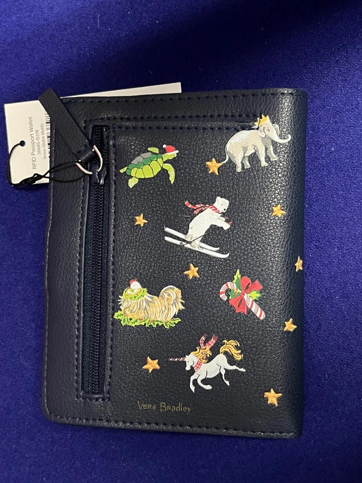 Cartera pasaporte Vera Bradley RFID vacaciones 2022 motivos globo de nieve nueva con etiquetas Foto 2 de 4