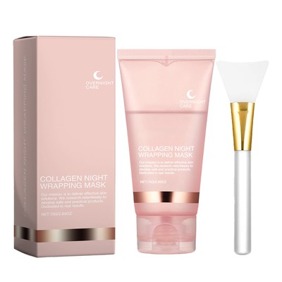 Collagen Night Wrapping Mask Overnight Wrapping Peel Off Natural Facial Mask 75g
