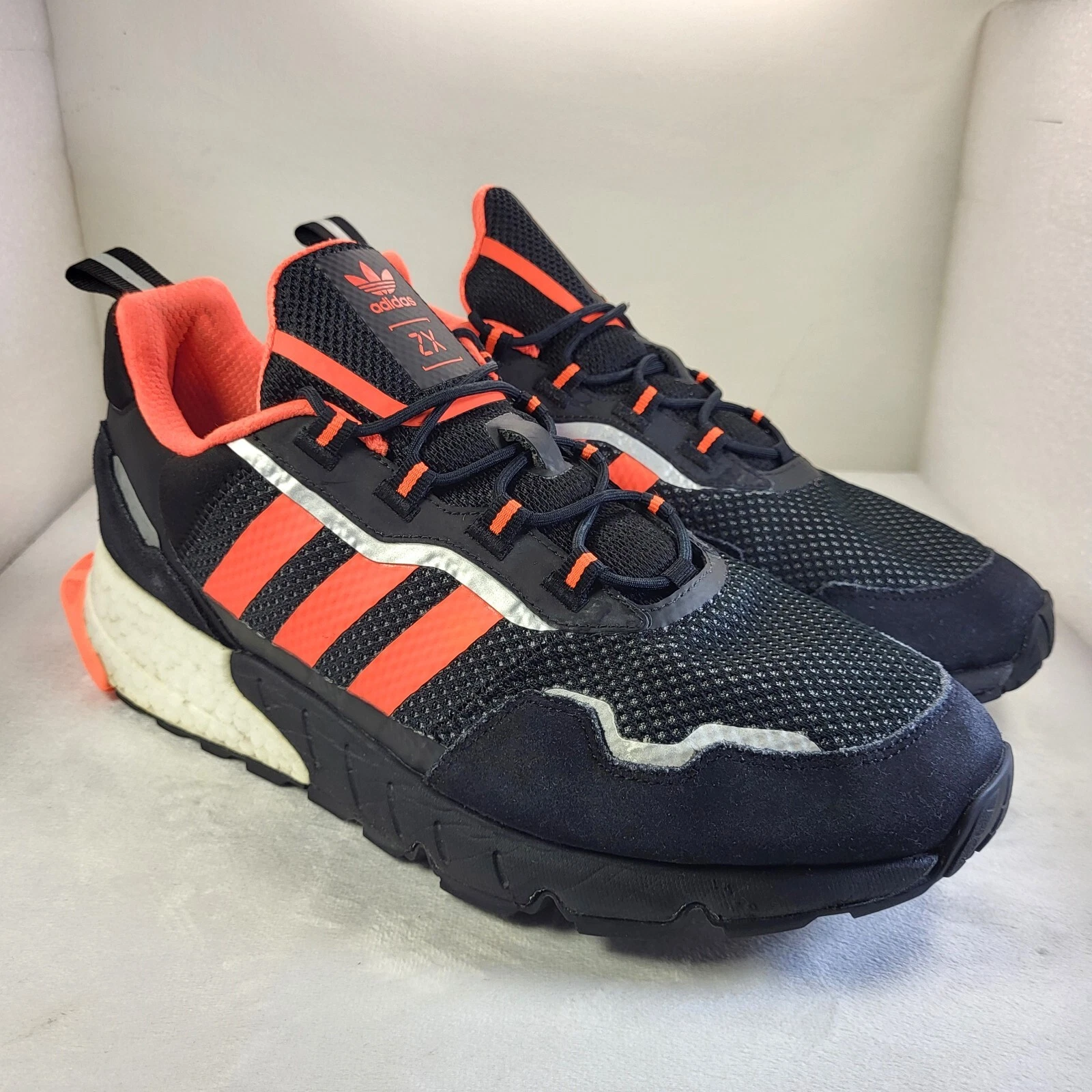 ADIDAS ZX 1K Boost Scarpe da Ginnastica Uomo Running Nero Arancione UK11.5 (X116)