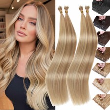 1g/s THICK Nano Ring Tip 100 Real Human Hair Extensions Loop Nano Beads 16"-24"