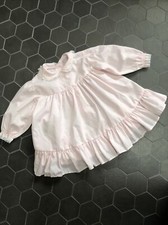 BRYAN VTG 80s PINK DRESS  PETER PAN COLLAR  PUFF SLEEVES 2T/24M