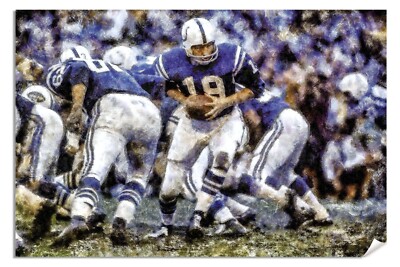 Johnny Unitas Indianapolis Colts NFL Football Hall of Fame Art Print 3MC1