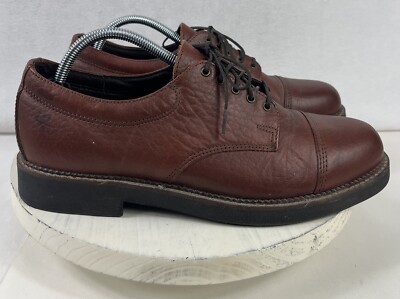 HS Trask Oxford Shoes Mens 9.5 M Brown Cap Toe Pebbled  display picture 3