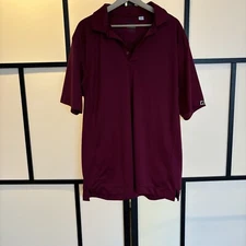 Cutter & Buck CB DryTec Luxe Mens Magenta Short Sleeve Size Large Golf Polo.READ