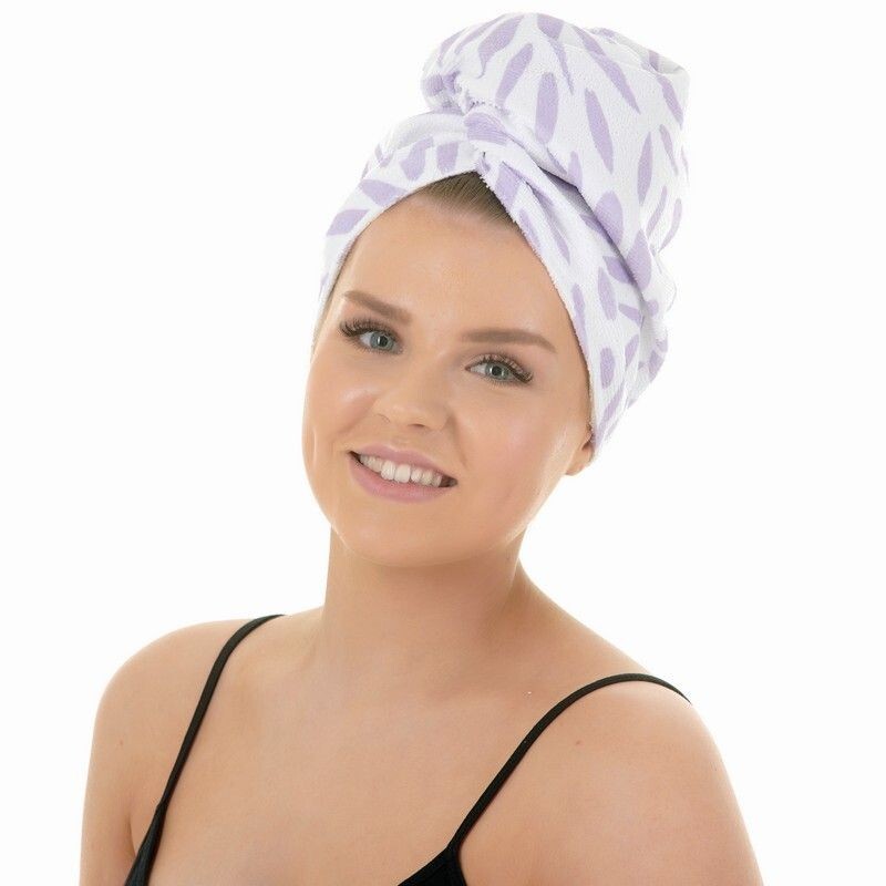 Full Circle Beauty Lilac Leaf Coconut Oil Infused Microfibre Hair Towel Turban