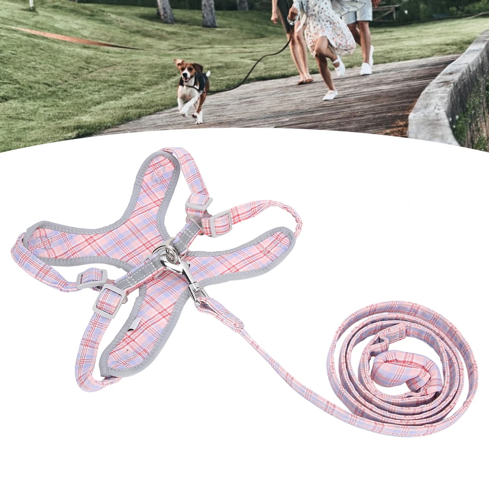 Dog Harness Leash Set Pet Reflective Training Vest Adjustable Chest Collar S AD5