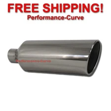 Stainless Steel Truck / Diesel / SUV Exhaust Tip 2.5" Inlet - 6" Outlet - 18" Lo