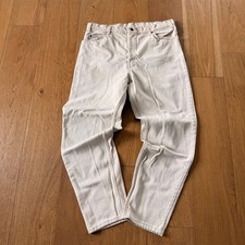 Vintage MADE IN USA Mens W36 Levis Orange Tab Jeans Off White Cream Cotton Denim