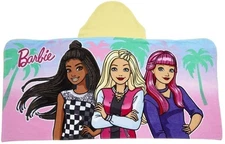 Franco Barbie Kids Hooded Towel, Cotton, Pink, Mattel