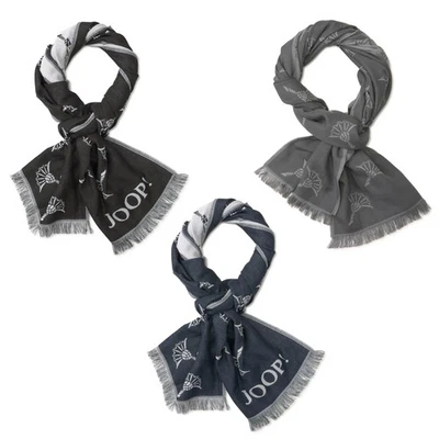 JOOP! Herren Schal - Feris, Webschal, Cornflower, Logo, Bicolor, ca. 180 x 60...