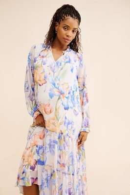 Pietro Brunelli Noemi Floral Maternity Midi Dress Italy M