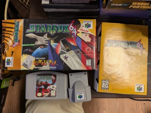 Star Fox 64 (Nintendo 64 N64, 1997) Complete - CIB W Rumble Pak-Tested - READ!