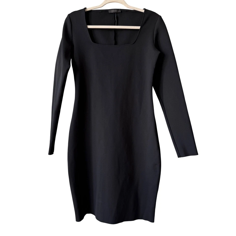 Vestido negro para mujer The Row talla grande cuello cuadrado LBD hecho en EE. UU. Diseñador Foto 4 de 4