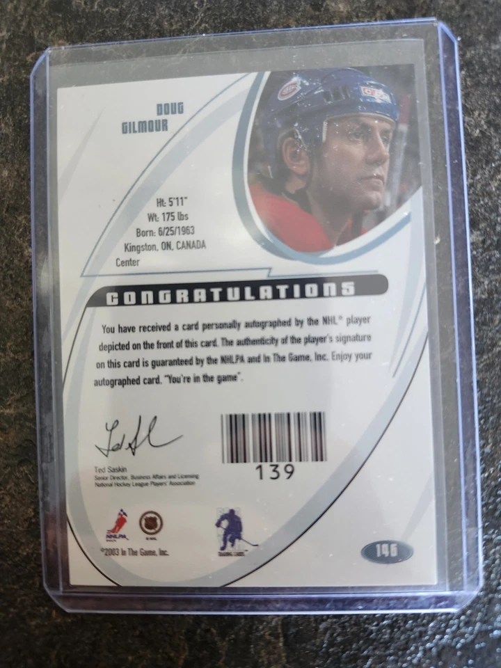 2002-03 ITG Be A Player Signatures Doug Gilmour Card# 146 - Image 2 of 2