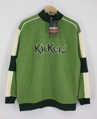 KICKERS DAMEN FLEECE SWEATSHIRT VIERTELREISSVERSCHLUSS GRÖSSE S GRÜN UVP £60 IB