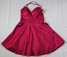Prom Red Metallic Mini Dress Windsor Size 5 W/ Pockets