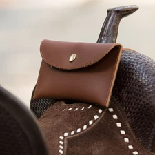 Genuine Leather Horse Saddle Bag, Real Leather Saddle Phone Holder, Horse Tack